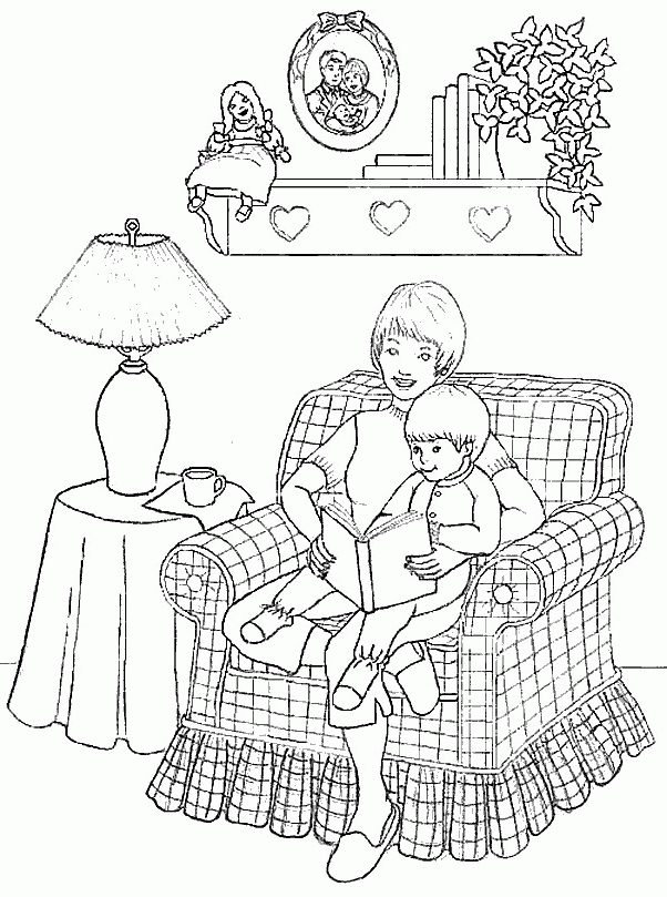 Kolorowanka online: Kolorowanka mama spędza czas ze swoim synem